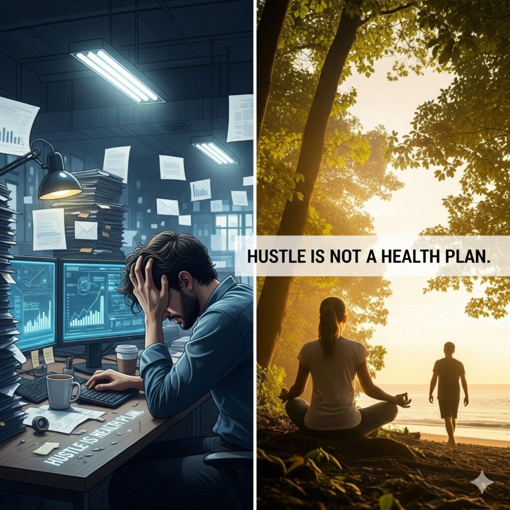 Hustle Smart - Health Is Wealth - Productivity - Hustle Harder- Mental Health - Workout - Mind Body Relaxation - Nutrition